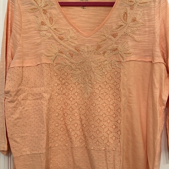 Chico’s Orange Beaded Shirt - Picture 4 of 5